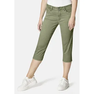 Stooker Women 7/8-Jeans STOOKER WOMEN "LIMA Boyfriend Fit Capri", Damen, Gr. 46, Länge 21, grün (oil grün wash), Twill, 82% Baumwolle, 17% Polyester, 1% Elasthan, lässig geschnitten 7/8-Länge, Jeans, Boyfriend Fit Casual Twill Capri Hose für Damen