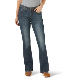 Wrangler Damen Aura Instantly Slimming Mid Rise Boot Cut Jeans, Herbstgold, 46 Kurze Schlauch - 46 Petite