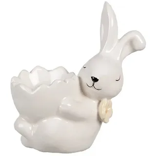 Clayre & Eef Eierbecher Eierbecher Hase 11 cm weißer vintage Deko für Ostern