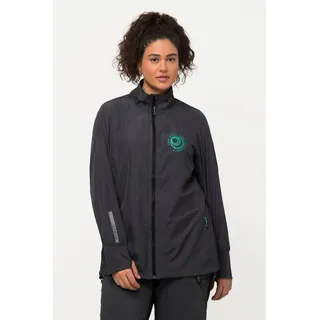 Ulla Popken Funktionsjacke HYPRAR Jacke leicht Stehkragen Tunnelzug recycelt grau 46/48