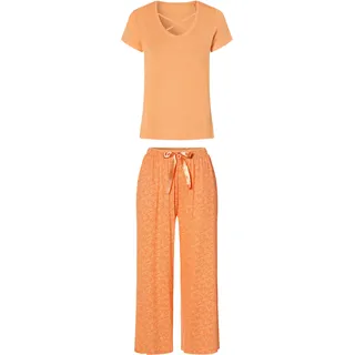 esmara® Damen Pyjama kurz/lang (S(36/38), apricot)