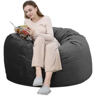 GarveeHome Sitzsack Mit Samtbezug, Gepolstertes Sitzsack-Sofa Mit Abnehmbarem Und Maschinenwaschbarem Bezug, Couch Mit Memory-Schaum, Für Wohnzimmer, Schlafzimmer, 121,9 x 121,9 x 71,1 cm