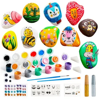 Joyin 10 Stück Steine Bemalen Set Bastelset