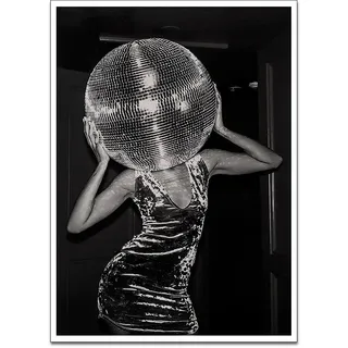 VERENIX Music Aesthetics Poster Drucke Lustige Schwarz und Weiß Leinwand Wandkunst Trendy Retro Musik Party Funky Wanddekoration für Wohnzimmer Bar 30,5 x 40,6 cm ungerahmt