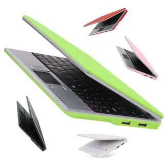 Bigmachine 7 Zoll tragbarer Mini-Computer Laptop PC Netbook für Kinder Android 12 Quad Core 32 GB WiFi Eingebaute Kamera Netflix YouTube Flash Player (Grün)