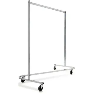 mobiler Garderobenständer Z-Rahmen, kleine Räder Kleiderständer mit 4 Lenkrollen, Maße: 1530x660x1640 mm