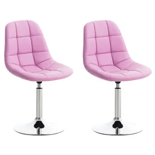 CLP Esszimmerstuhl Emil Kunstleder pink 2er Set
