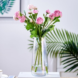 Glasvase Konische Vase dekorative Blumenpflanze Knospenvasen Kristallklare Terrarien Pflanzer 8,8", für Hochzeiten Party Events Dekorieren Arrangements Büro oder Wohnzimmer Home Decor. (Bunt)