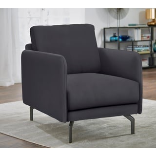 hülsta sofa Sessel hs.450, Armlehne sehr schmal, Breite 70 cm, Alugussfuß Umbragrau schwarz
