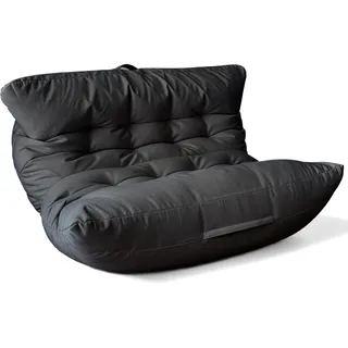 Aiire Doppelsitzer XXL Sitzsack – Riesiger Bean Bag für 2 Personen mit Füllung – Ideal zum Lesen, Entspannen oder Gaming – Sitzsack Sofa für Erwachsene oder Kinder – Schwarz