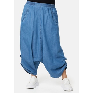 Kekoo Haremshose Weite Hose in Denim Look aus 100% Baumwolle blau 44-46
