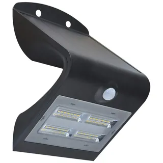 Proventa | LED Solar Aussenleuchte mit Bewegungsmelder | Li-Ionen-Akku | 3,2 W | 400 Lumen | IP65 | Helligkeitssensor | 3 Betriebsarten einstellbar | Farbe: schwarz