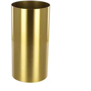 UrbanHui Nordische zylindrische Metallvase, Messing-Finish, Heimdekoration, trockenes Blumenarrangement, Ornament, 10 x 10 cm, 20 x 10 cm (L)