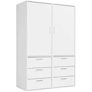 mokebo Drehtürenschrank Der Grenzenlose 120 x 187 x 58 cm Weiß