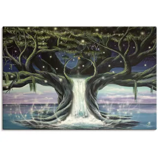 Wandbild ARTLAND "Der Baum der Seelen" Bilder Gr. B/H: 90 cm x 60 cm, Leinwandbild Landschaften Querformat, 1 St., blau Kunstdrucke als Leinwandbild, Poster in verschied. Größen