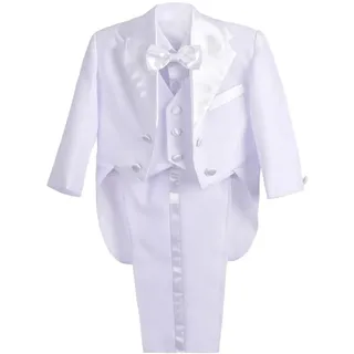 Lito Angels 5 Teiliges Anzüge & Sakkos Set für Jungen, Gentleman Smoking Anzug Hochzeit Taufanzug Taufe, Weiss, Größe 3-4 Jahre 104 - 3-4 Jahre