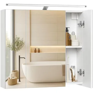 VASAGLE Spiegelschrank 60 cm weiß
