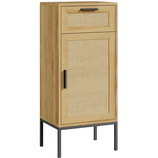 [en.casa] Marhasa Badezimmerschrank 92 x 40 x 30 cm Eicheoptik/Schwarz