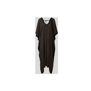 Loose Fit Kaftan aus reiner Viskose Modell 'MONOGRAM_KAFTAN', Mittelbraun, M