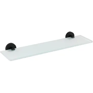 Wenko Glasablage Bosio Black, Edelstahl, rostfrei, matt 46,5 x 5,5 x 13,5 cm, inkl. Schraubmaterial, Schwarz