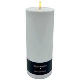 Countryfield LED-Kerze (1-tlg), XXL weiß Außen 6/18h Timer 3D-Flamme 10x37,5cm weiß 37.50 cm