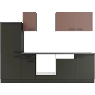 OPTIFIT Küchenzeile Nizza 270 cm Rostrot/Anthrazit