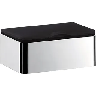 emco System 2 Feuchtpapierbox, Chrom - Feuchtpapierhalter & Behälter für feuchtes Toilettenpapier zur Wandmontage zum Schrauben - Box oder Dose, Silber