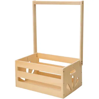 VEGOATY Holz Babyparty Kiste Kleiderschrank mit Griff, Kinder Kleiderbügel Praktische Baby -Aufbewahrungskiste Bambus-Dekorbox Mehrzweck Babyparty Geschenkkorb für schwangere neue Eltern