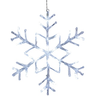 LED Schneeflocke Winterdeko Fensterdeko Weihnachten 24LED D: 40cm Trafo f. Außen