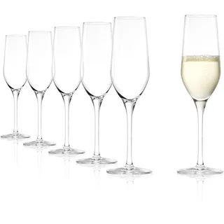 Stölzle Lausitz Sektgläser Ultra 6er-Set 185 ml – Elegante Sektkelche ideal für Champagner, Sekt & Prosecco – Hochwertige Champagnergläser mit kurzem Stiel – Spülmaschinenfest & Made in Germany