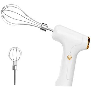 Kabellose Handmixer, 30W Elektrischer Handrührgerät mit Edelstahl-Schneebesen, 3 Geschwindigkeit, Wiederaufladbare Stabmixer für Eier/Milchshakes, Sahne/Butter