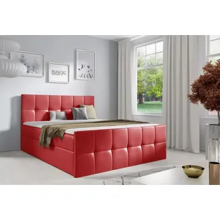 Doppelbett CHLOE – 140 x 220 cm, rotes + GRATIS Matratzenauflage - Rot