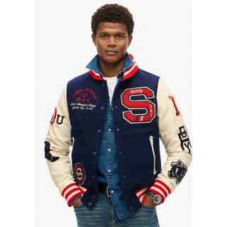 Superdry College Varsity Patched Bomberjacke Atlantic Navy M