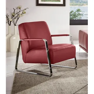 W.Schillig Cocktailsessel quadroo Velourgewebe 65 x 82 x 82 cm rot mit Kissen