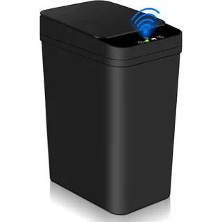 15,8 x 23,5 x 32 cm Mülleimer mit Sensor, automatischer Mülleimer 12 l mit Deckel, rechteckiger Abfalleimer für Küche, Wohnzimmer, WC, Büro, schwarz