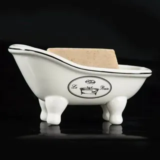Seifenschale Keramik 14.2 cm Klauenfuß Badewanne Vintage Dekor