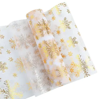 Bekeify 15 M x 28 cm Tischläufer Gold Tischband Glänzend Goldene Weihnachten Dekostoff Tischdeko für Party Ostern Weihnachten Hochzeits Geburtstagsfeiern Tischdeko Gold