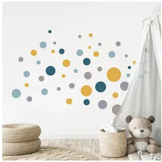 GRAVURZEILE Wandtattoo im Kreise Design - Kinderzimmer - Wandsticker Wandaufkleber - bunt