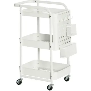 Homcom Rollwagen,, Weiß, Metall, 32x75.6x51.5 cm,