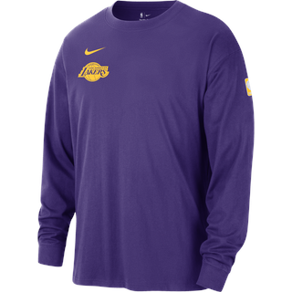 Los Angeles Lakers Courtside langärmeliges Nike NBA-Max90-T-Shirt für Herren - Lila, XL