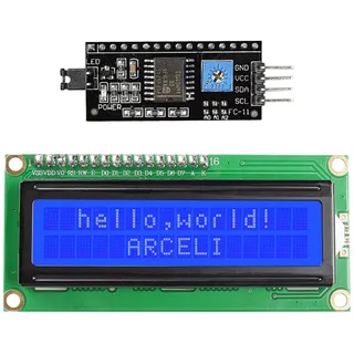 ARCELI IIC I2C TWI 1602 LCD Modul Display, Serielle 16x2 Display Module, Kompatibel mit Raspberry Pi Pico