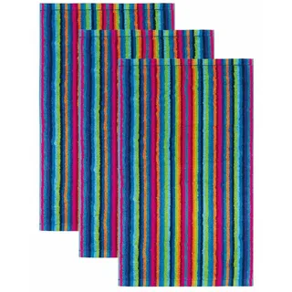 Cawö Gästehandtücher Gästetuch, 3er Pack - C Life Style Stripes, 30x50, Frottier (3-St) blau