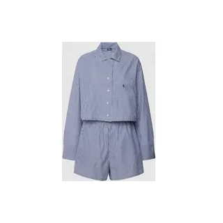 Pyjama mit Streifenmuster, Marine, XXL