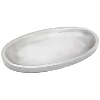 Nklaus Kerzenteller Oval 12x6cm Aluminium Silber
