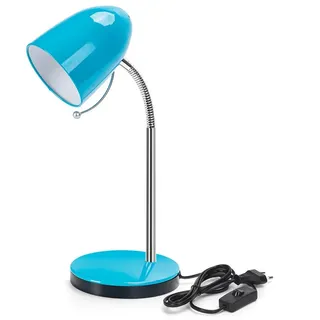 Aigostar Schreibtischlampe mit flexibler metallarm tischlampe mit kabel,ohne glühbirne blau