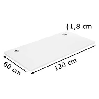 Songmics Tischplatte LDB001W01, rechteckig, 120 x 60cm, weiß