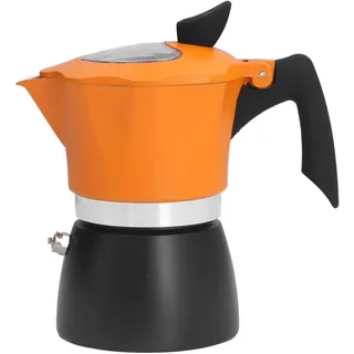 Mokkakanne, 3 Tassen, italienische Aluminium-Kaffeekanne, mit klarem Glasdeckel, tragbare Kaffeekanne für Camping, Reisen, 150 ml