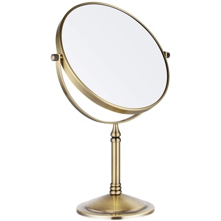Nicesail Tischspiegel Kosmetikspiegel mit 10x Vergrößerung Schminkspiegel Gold 360°Schwenkbar Doppelseitiger Spiegel Makeup Spiegel für Schminken,Rasieren,Geschenke - Durchmesser 20cm