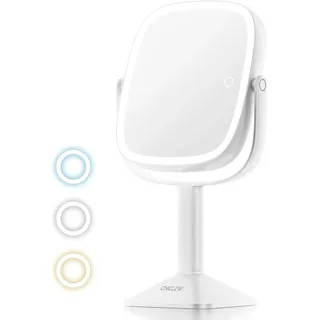 CHICLEW 9.5'' Große Schminkspiegel Mit Beleuchtung, 1X/10X Wiederaufladbarer Kos