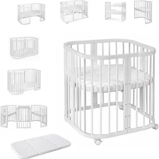 Waldin Babybett 7in1 mit Matratze,